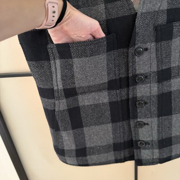 Ralph Lauren Denim & Supply Mens Black Plaid Vest Waistcoat Size Small Academia - Picture 11 of 14